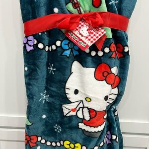 Hello kitty Christmas plush throw tree snowflakes